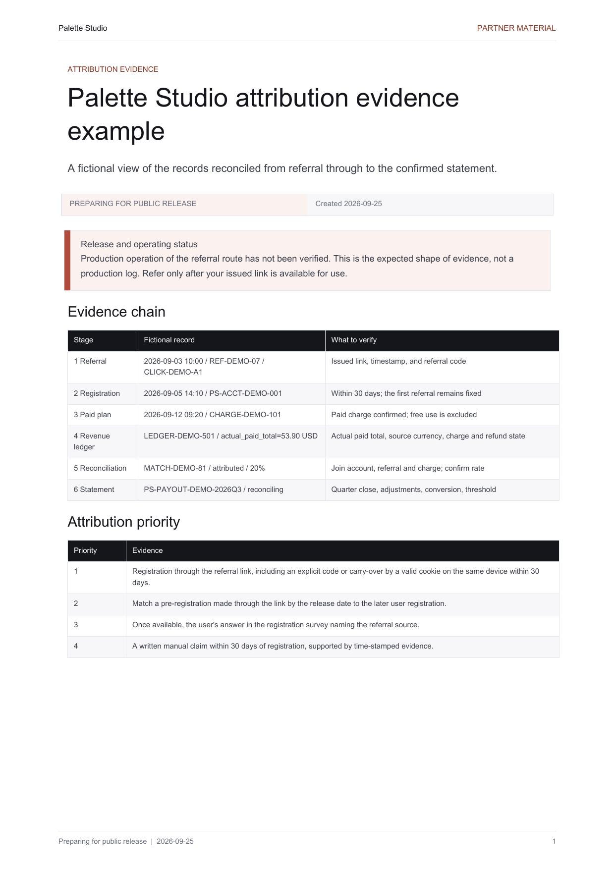 First page of Attribution evidence (PDF)