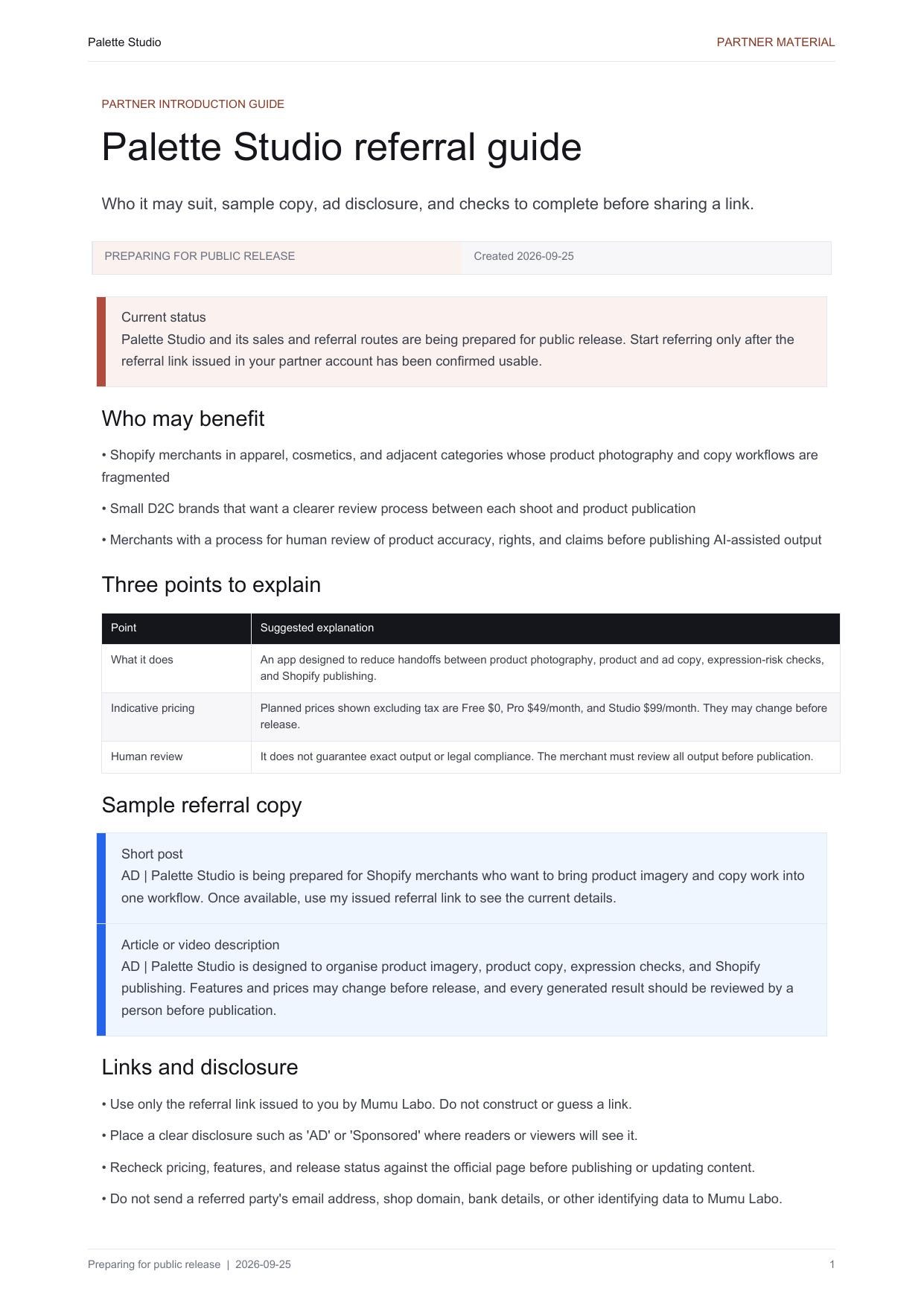 First page of Partner introduction guide (PDF)