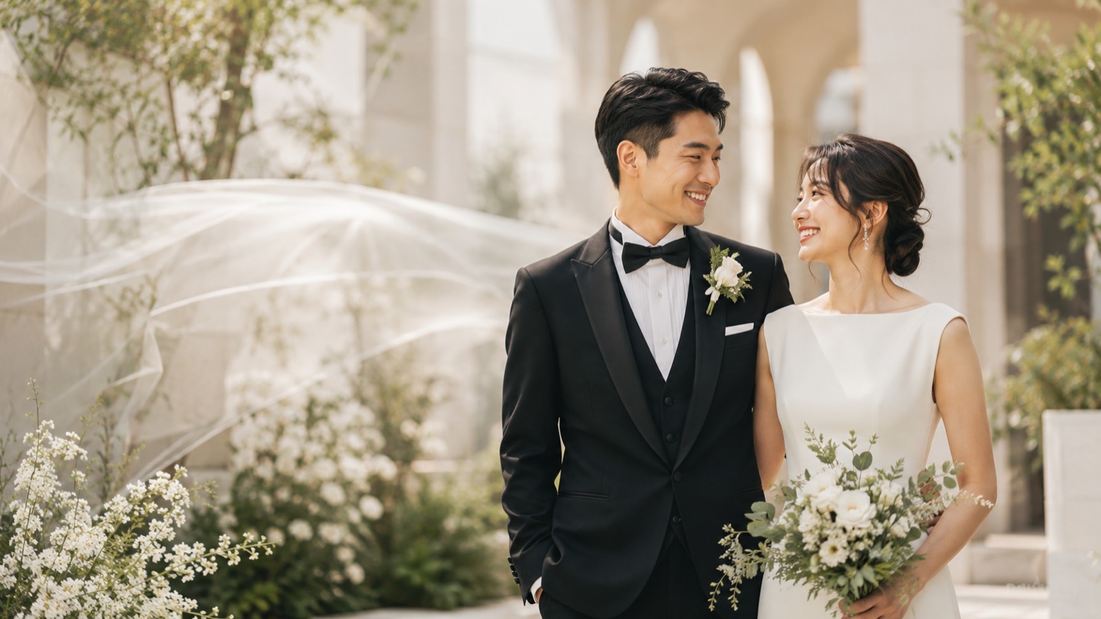結婚式のお披露目ページのサンプル画面